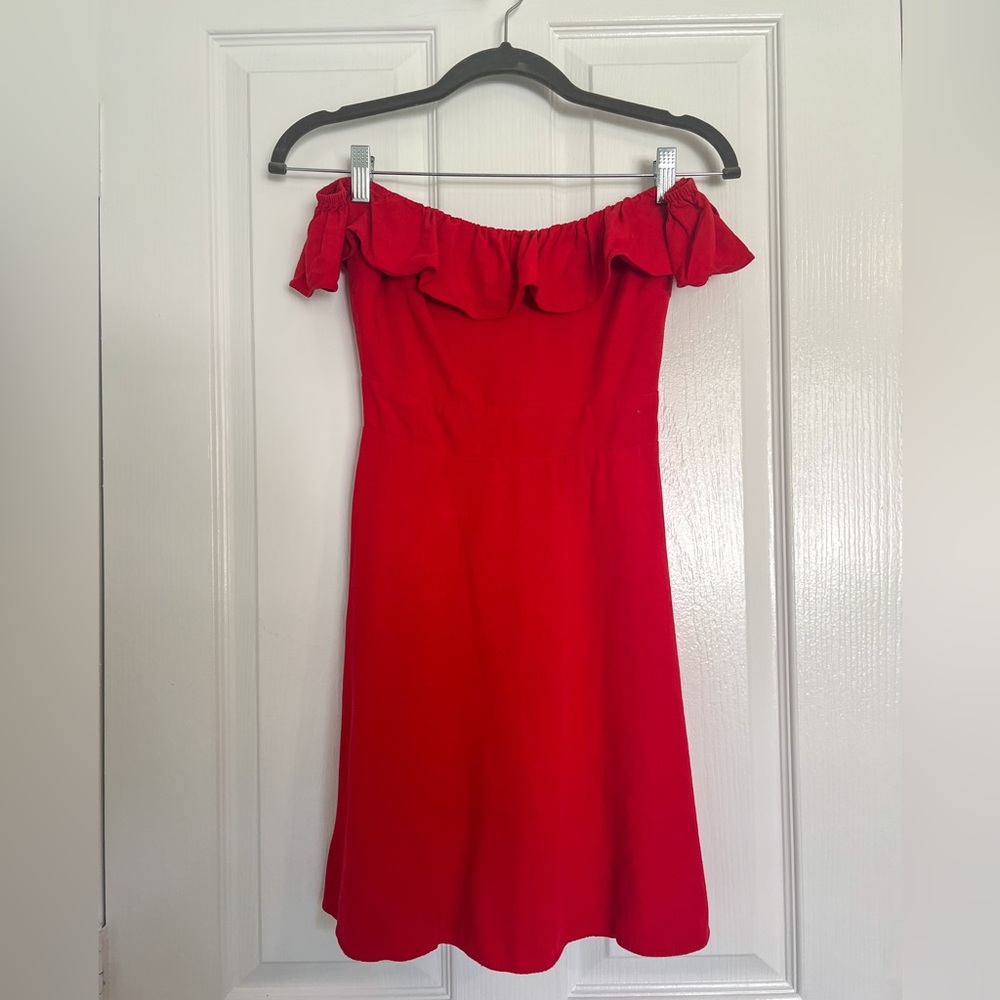 Zara off the shoulder red dress in the size small